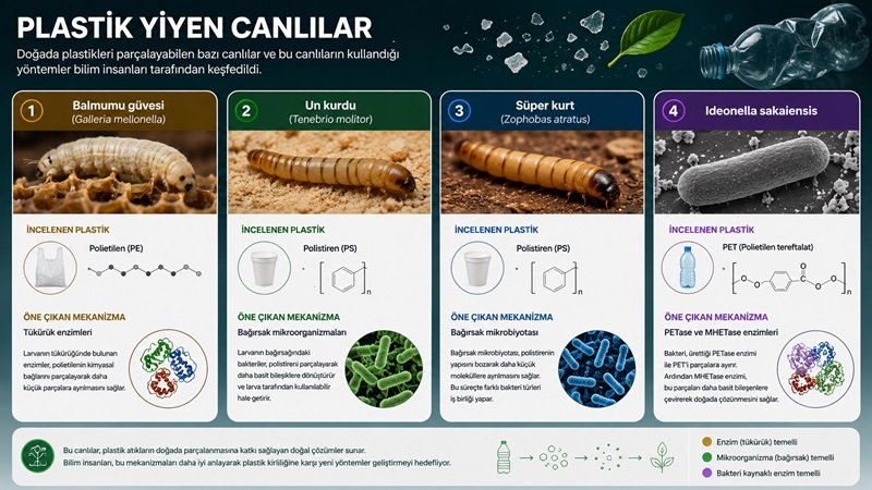 Plastik Yiyen Canlılar: Plastiği Parçalayabilen Solucanlar, Larvalar ve Bakteriler