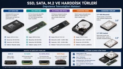 SSD ve HDD Nedir? SATA, NVMe, PCIe ve M.2 Rehberi (2026 Güncel)